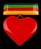 Shultz laminated bakelite bar/red heart pin